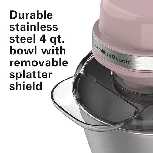 4 Quart Electric Stand Mixer With 7 Speeds (Rose / 7 Speeds with Whisk & Splash Guard)