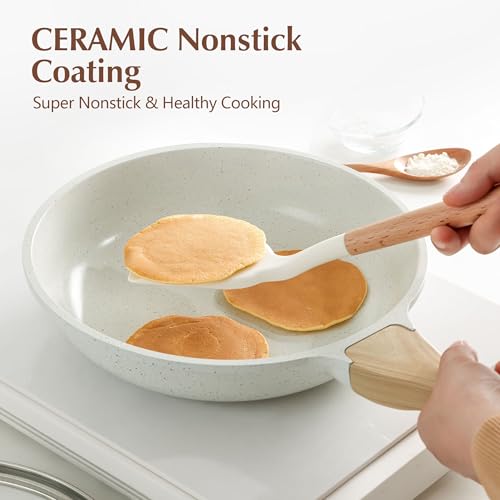 9.5Inch Nonstick Ceramic Frying Pan with Lid