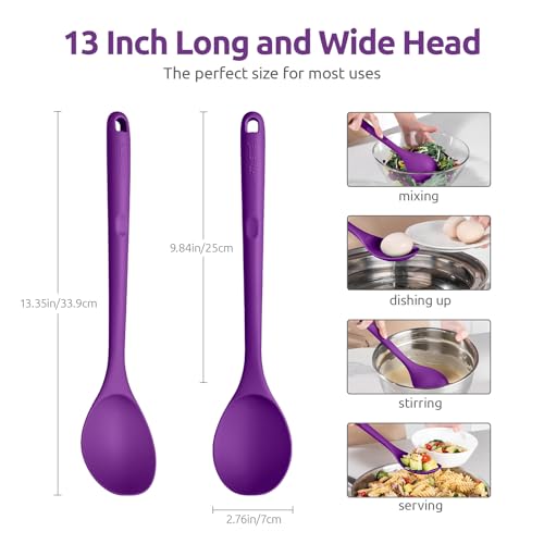 Silicone Cooking Spoon (Purple)