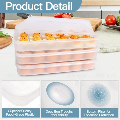 90 Deviled Egg Containers with Lid (Transparent)