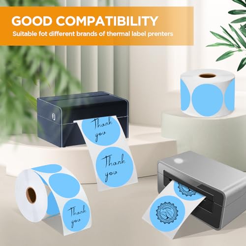 2 Inch Circle Thermal Sticker Labels (Blue)