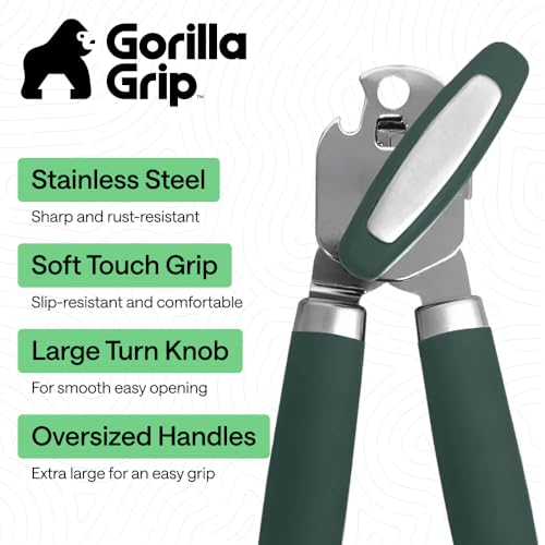 Upgraded Model Stainless Steel Manual Can Opener (Hunter Green)