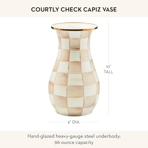 Enamel Tall Vase (Mocha Check)