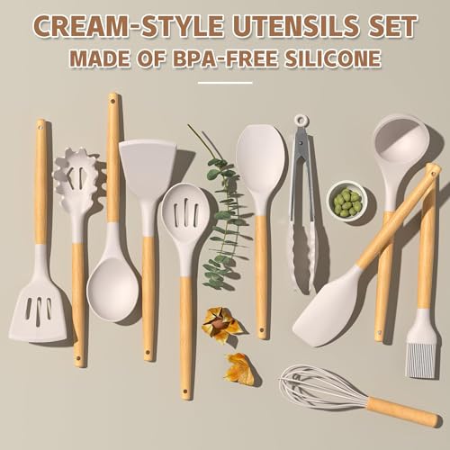 Kitchen Cooking Utensils Set (Khaki)
