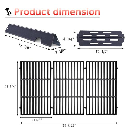 Cast Iron Grill Grates Flavorizer Bars Parts for Weber Genesis 2 E (silver 5)