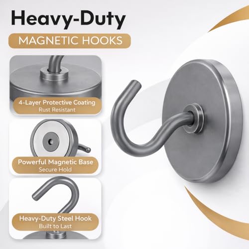 Magnetic Hooks (Gray / 1.26 inches)
