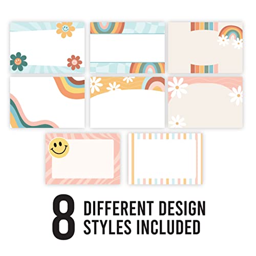 Self Adhesive Name Tags Sticker (Retro Colorful)