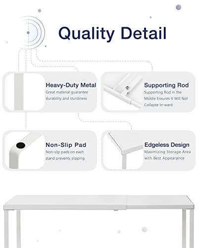 Expandable Cabinet Shelf (White / 8.26’’D * 14.56-24.6’’W * 8.46’’H)