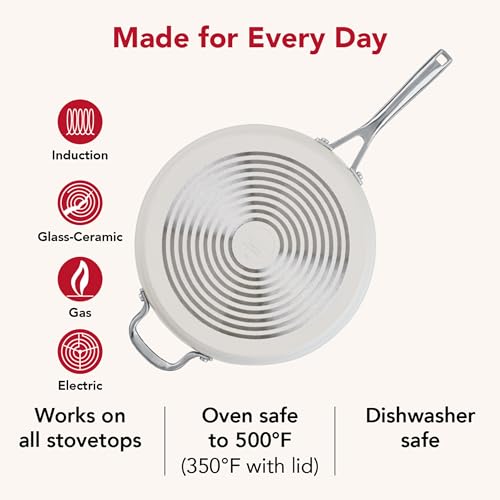 Hard Anodized Ceramic Saute Pan with Lid (Porcelain / 5-Quart)