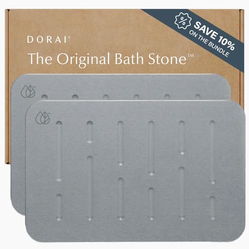 Home Stone Bath Mat Set (Rain Ash / 2 Pack)