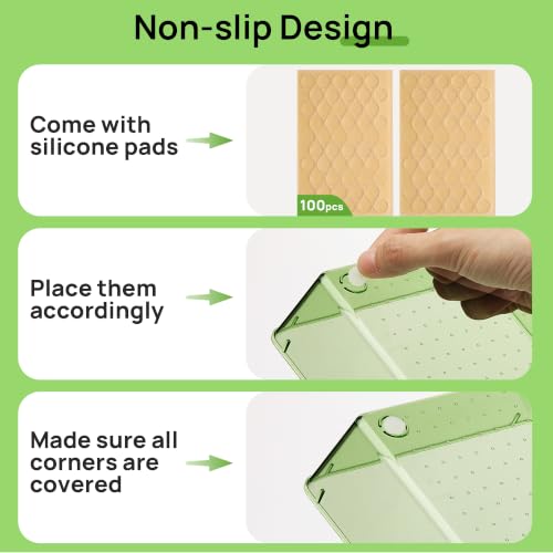 25 Pack Plastic Drawer Organizers with Non (Clear Green)