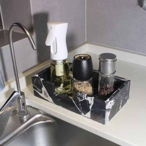 Natural Calacatta Black Marble Napkin Holder 9.8"x4.9"x2.8" (9.8" × 4.9" × 2.8" - Guest Towel Black)