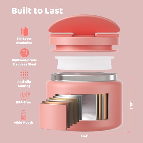 14.5oz Soup Thermo for Hot Food Kids Vacuum Insulated Food Jar Twist (Pink)