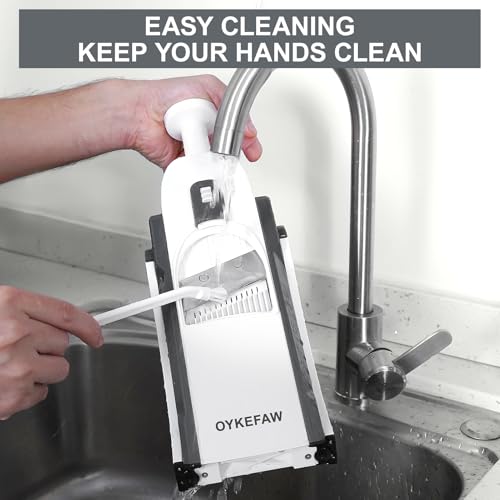 Safe Mandoline Slicer for Kitchen (Light Gray)