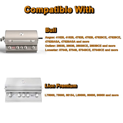 16517 47629 Grill Grates Replacement Parts for Bull Grill Parts 4 Burner 30 Inch Angus 47628 41629 41628 Outlaw 26038 26039 Premium 18249 18248 Lonestar 87049 87048 Lion L75000 Cooking Grates (19.25'' x 30'' 4 Pcs Grill Grates)