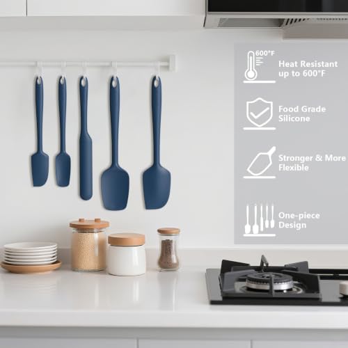 Silicone Spatula Set of 5 (Pure Dark Blue)