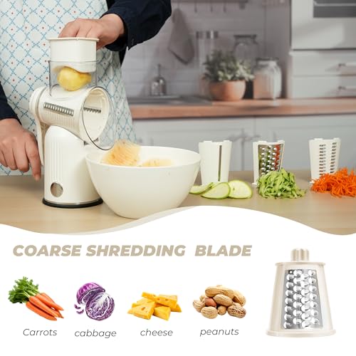 Rotary Cheese Grater 5 Blades Mandoline Slicer for Vegetable