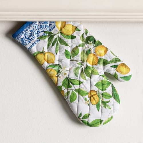 Maison d'Hermine Oven Gloves 100% Cotton Oven Mitt (032 - Cedrat / 7.5" x 13" (Oven Mitt))