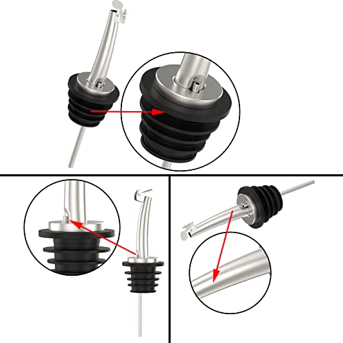 6 Pcs Oil Spout Liquor Bottle Pourer Spouts for About 3 (Flip Top (Pack of 6))