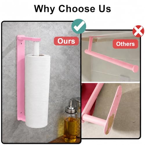 Kitchen Roll Holder Under Cabinet (Pink)