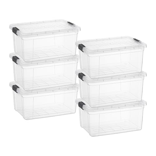 11 Quart Clear Plastic Storage Boxes with Lids (11 Quart)