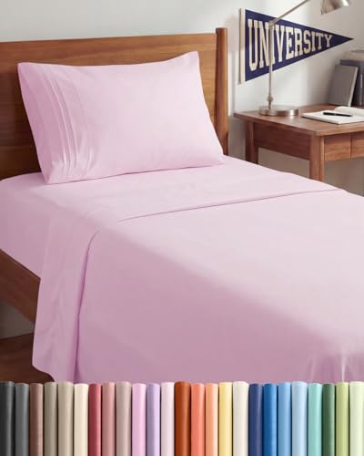 Twin XL 3 Piece Sheet Set (32 - Light Pink / Twin XL)