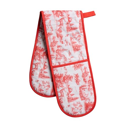 Double Oven Mitts 100% Cotton Double Oven Glove (120 - Winter Jouy / 7" x 35" (Double Oven Mitt))