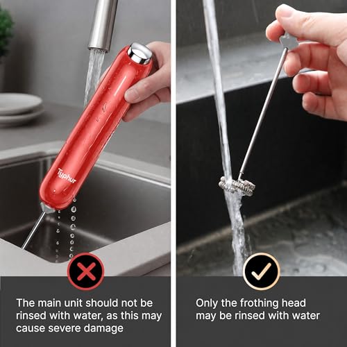 InstaWhisk Milk Frother with Variable Speed (Red / Rechargeable)