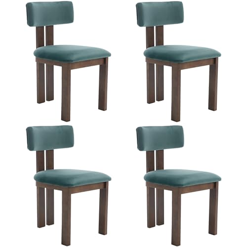Dining Chairs Set of 4 Velvet Diner Chairs Modern Wood Chairs for Kitchen and Dining Room (4 Count)