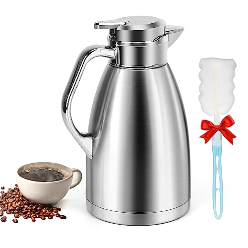 Coffee Carafes for Keeping Hot (61oz Silver)