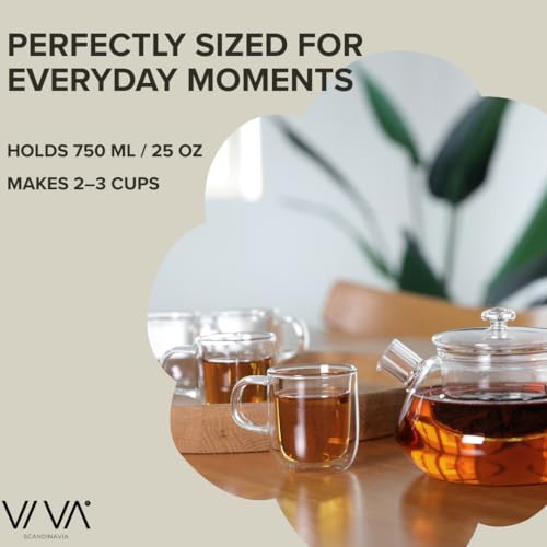 Viva Nicola All Borosilicate Glass Teapot with Lid Included
