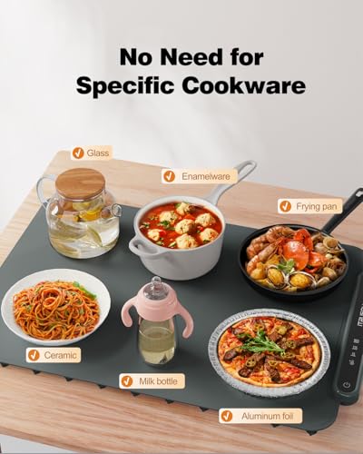 Food Warming Mat (18.5*12.8inch / Charcoal Gray)