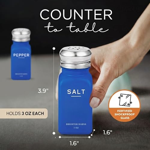 Blue Salt and Pepper Shakers Set by Brighter Barns (Blue)