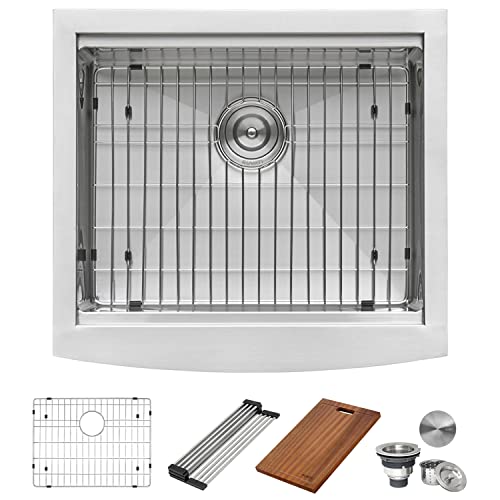 24-in 16-Gauge Apron-Front Farmhouse Workstation Sink - RVH9020 (24 Inch - Single Bowl)