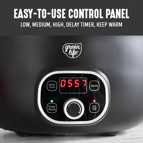 8QT Ceramic Nonstick Slow Cooker (Black / 8 Quarts)