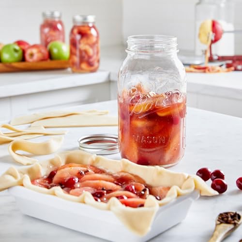Regular Mouth Glass Mason Jars with Lids and Bands (Clear / 32 Oz (Pack of 4))