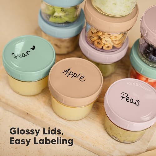 12pk 4oz Glass Baby Food Containers with Lids (12-pk 4 Ounce / Musk Dusk)