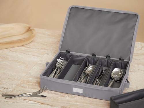 Flatware Storage Box with Removable Trays (Graphite Polyester / 15W x 11D x 3H)