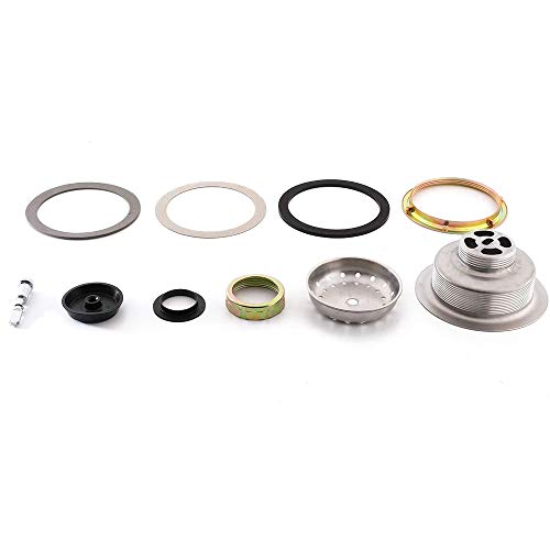 3-1/2 Inch Kitchen Sink Drain Assembly with Strainer Basket/Drain Stopper, All Stainless Steel Sink Drain Kit Durable and Rustproof