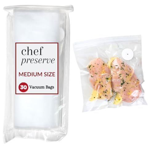 Reusable Vacuum Sealer Bags for Food (30 Medium Bags (10x11 in))