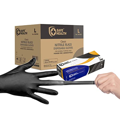 Nitrile Black Industrial Disposable Gloves (1000 Count)