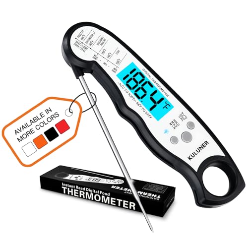 Digital Instant Read Meat Thermometer for Cooking (White)