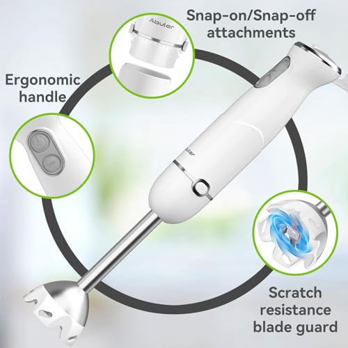 Immersion Blender Handheld 5 in 1 Hand Blender (White)