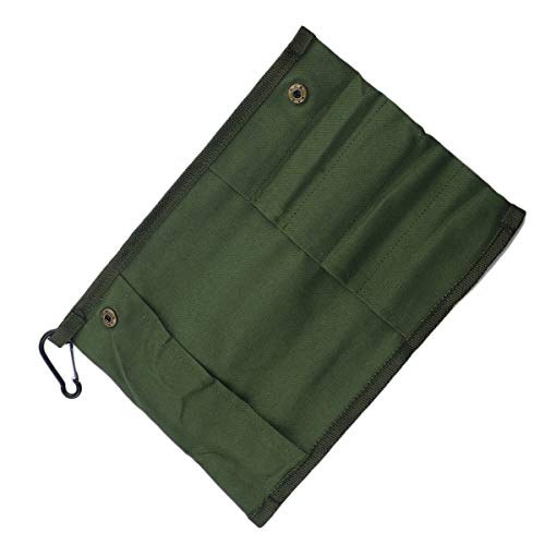 Reusable Travel Utensils (Green Pouch / Silver)