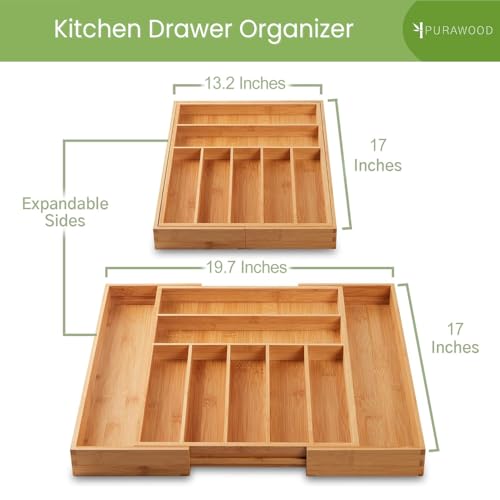 Bamboo Drawer Organizer (Natural / 9 Slot)