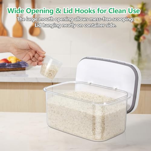 Airtight 12 Lbs Flour Sugar Storage Containers 6.34 Qt Rice Holder BPA Free (6.34Qt-Rectangle)