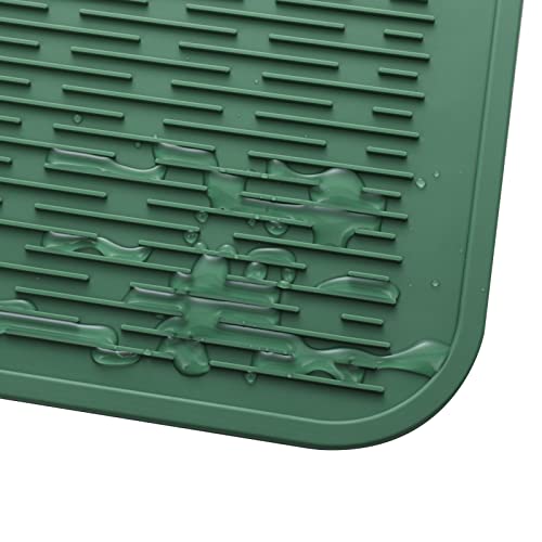 Silicone Dish Drying Mat for Multiple Usage (Green / 28"L x 18"W)