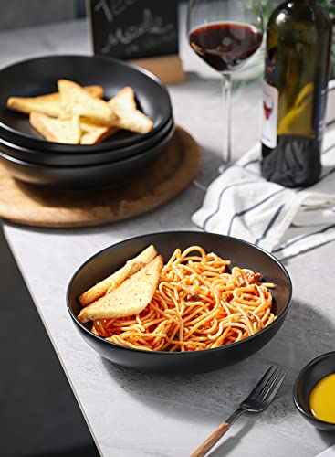 Matte Black Pasta Bowls Set of 4 (4 Count)