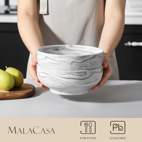 Large Serving Bowls (Marble Grey / 60 OZ (Set of 2))
