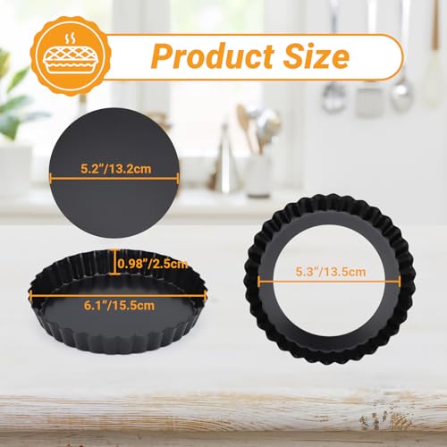 6 Inch Tart Pan (Black-Round-8 pack / 6 Inch)
